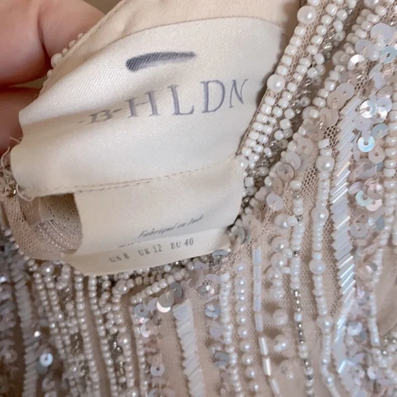 BHLDN Luxor beaded Art Deco bridal wedding dress 8 - Picture 9 of 10